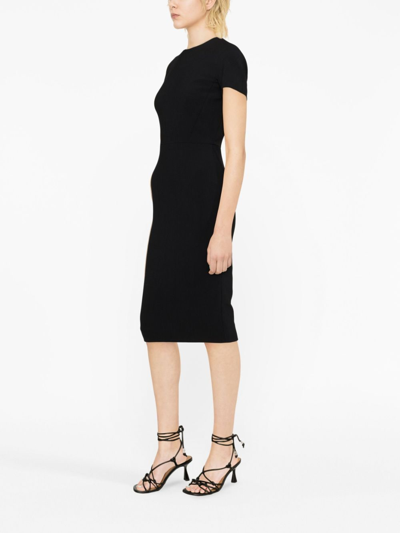 Shop Victoria Beckham Fitted Midi Dress In Black