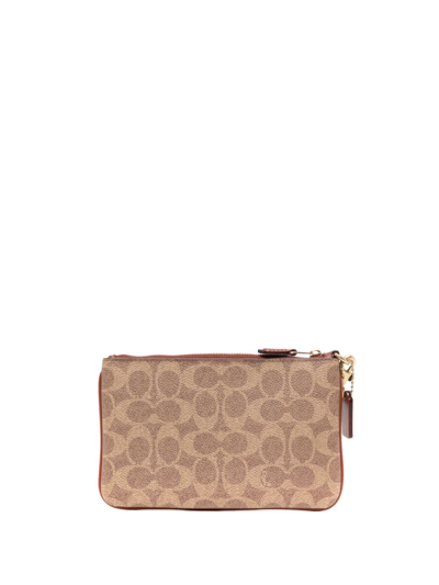 Shop Coach Monogram-pattern Logo-plaque Wallet In Brown