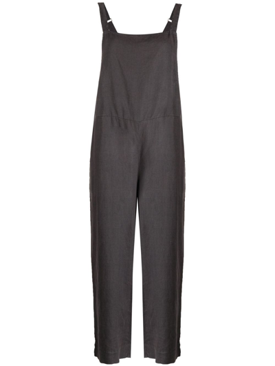 Shop Eileen Fisher Cropped Ankle-lenght Jumpsuit In Grey