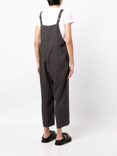 Shop Eileen Fisher Cropped Ankle-lenght Jumpsuit In Grey