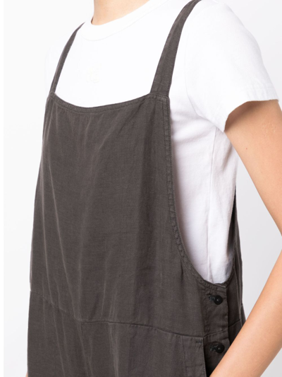 Shop Eileen Fisher Cropped Ankle-lenght Jumpsuit In Grey