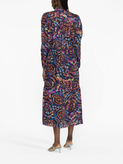 Shop Chufy Beatrix Printed Midi Dress In Blue