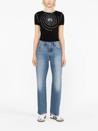 Shop Levi's High-waisted Straight-leg Jeans In Blue