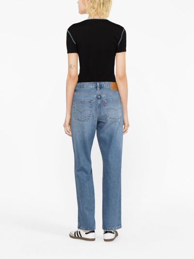 Shop Levi's High-waisted Straight-leg Jeans In Blue