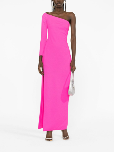 Solace London Palmer One-shoulder Maxi Dress In Pink