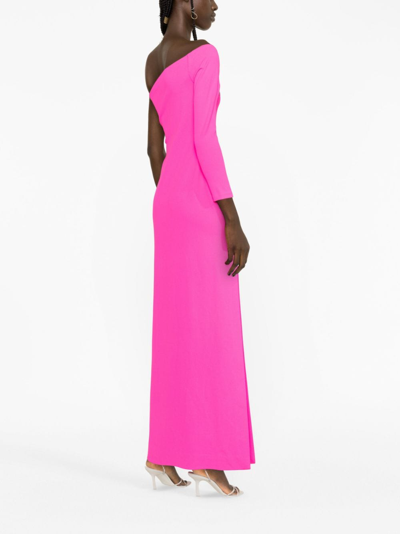 Solace London Palmer One-shoulder Maxi Dress In Pink