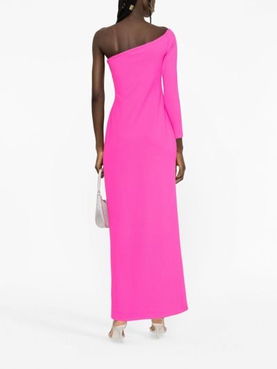 Solace London Palmer One-shoulder Maxi Dress In Pink