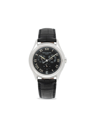 Pre-owned Patek Philippe 2000s  Annual Calendar 37mm In Black