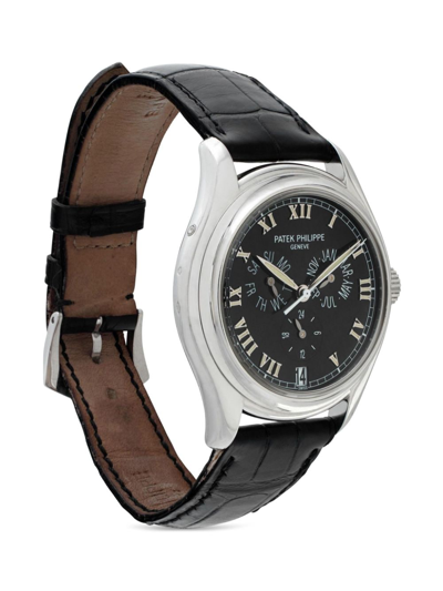 Pre-owned Patek Philippe 2000s  Annual Calendar 37mm In Black