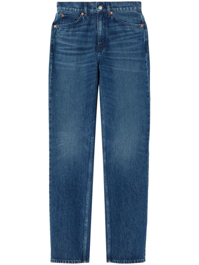 Shop Re/done 70's High-waist Straight-leg Jeans In Blue