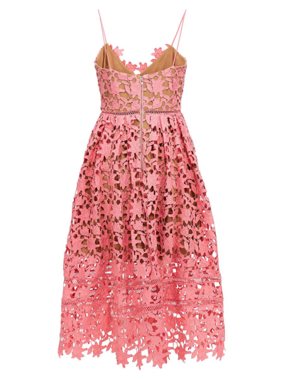 Shop Self-portrait 'azaelea Lace Midi' Dress In Pink