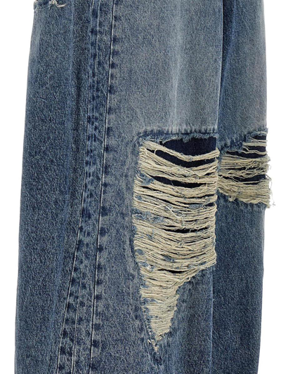 Shop Vetements Destroyed Jeans In Blue