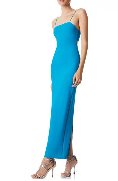 Shop Alice And Olivia Nelle Cutout Maxi Dress In Ocean Blue