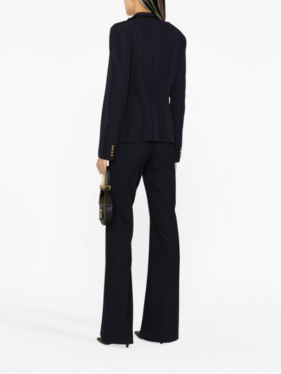 Shop Alexander Mcqueen Asymmetric Military Jacket In Blue