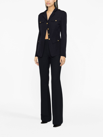 Alexander Mcqueen Alexander Mc Queen Single Breasted Navy Wool Jacket In Blue