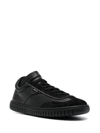 Shop Bally Player Lace-up Leather Sneakers In Black