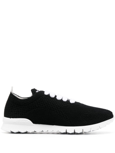 Shop Kiton Fully-perforated Low-top Sneakers In Black