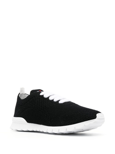 Shop Kiton Fully-perforated Low-top Sneakers In Black