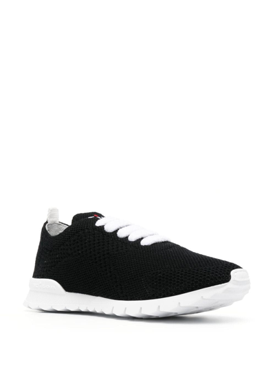 Kiton Fully-perforated Low-top Sneakers In Black
