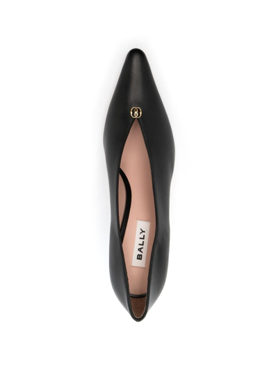 Shop Bally 80mm Pointed-toe Leather Pumps In Black