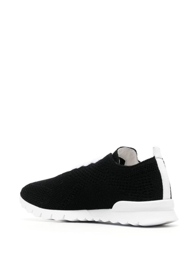 Kiton Fully-perforated Low-top Sneakers In Black
