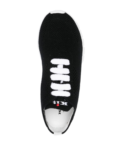 Kiton Fully-perforated Low-top Sneakers In Black