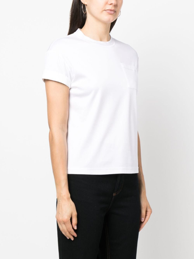 Shop Kiton Patch-pocket Cotton T-shirt In White