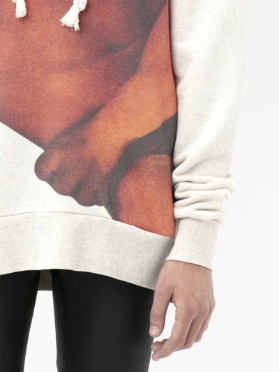 Shop Jw Anderson Photograph-print Cotton Hoodie In Neutrals