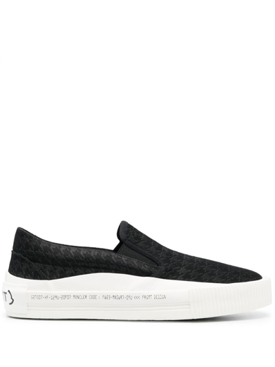 Shop Moncler Genius X Frgmt Vulcan Slip-on Sneakers In Black