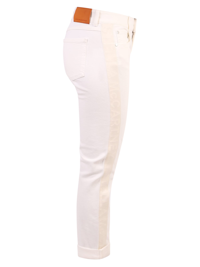 Shop Stella Mccartney Branded Jeans In Bianco