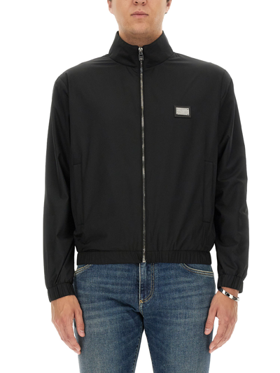 Shop Dolce & Gabbana Jacket With Logo Plaque In Black
