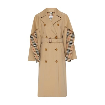 Shop Burberry Cotness Trench In Honey