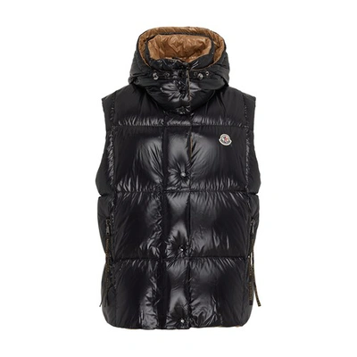 Shop Moncler Luzule Sleeveless Puffer Jacket In Black