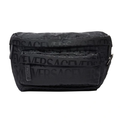 Shop Versace Small Belt Bag In 1b00e_black_ruthenium
