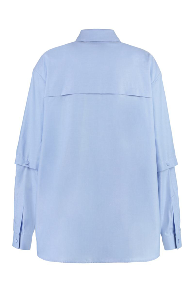 Shop Gucci Cotton-oxford Shirt In Light Blue