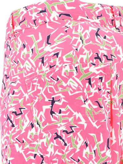 Paccbet Workwear Floral Pants In Pink