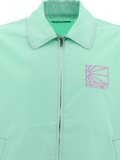 Shop Paccbet Overshirt With Zip In Green