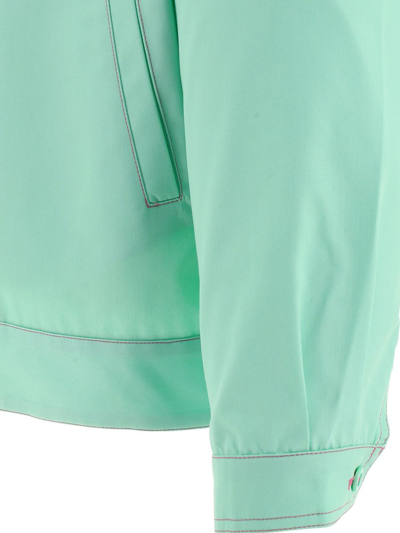 Shop Paccbet Overshirt With Zip In Green