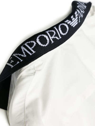 Shop Emporio Armani Logo-print Collar Shirt In White