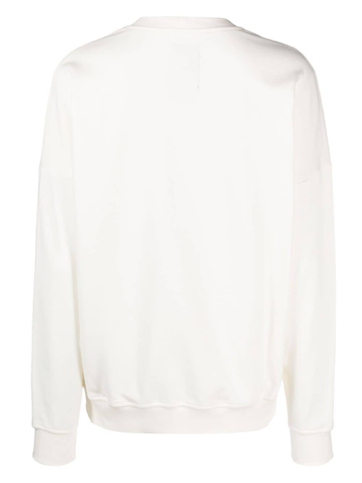 Shop Rick Owens X Champion Embroidered-logo Cotton Sweatshirt In Neutrals