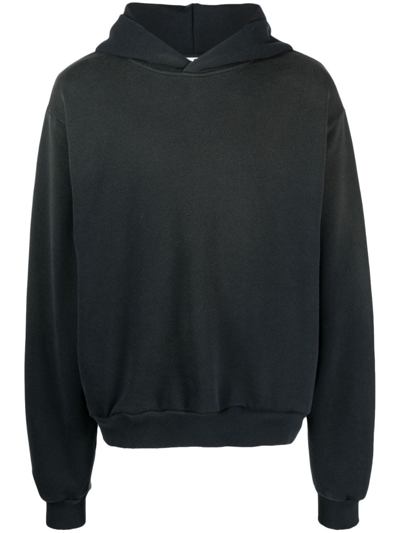 Shop Acne Studios Logo-print Drop-shoulder Hoodie In Black