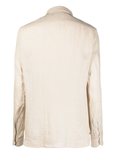 Shop Tintoria Mattei Long-sleeve Linen Shirt In Neutrals