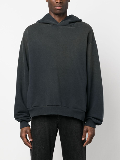 Shop Acne Studios Logo-print Drop-shoulder Hoodie In Black