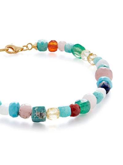 Monica Vinader Gold Freedom Multi Gemstone Beaded Bracelet Freedom Stones In Blue