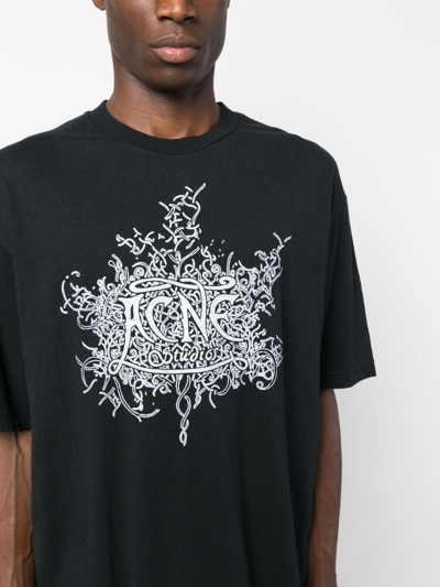 Shop Acne Studios Logo-print Cotton T-shirt In Schwarz