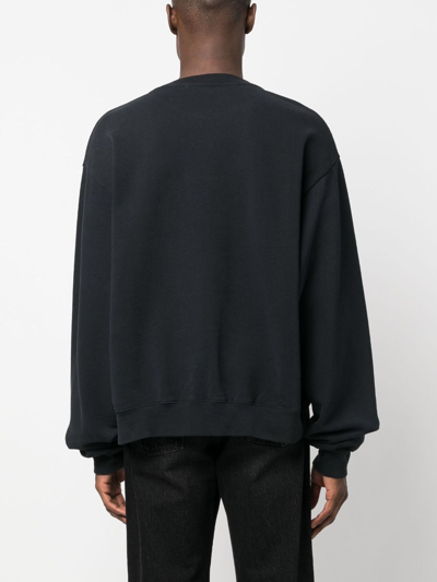 Shop Acne Studios Logo-print Cotton Sweatshirt In Schwarz