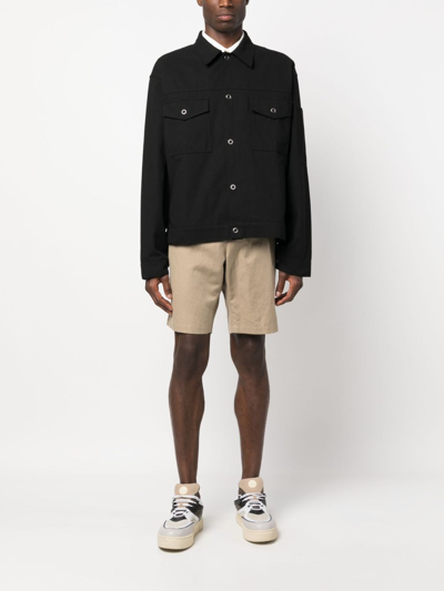 Shop Acne Studios Long-sleeve Shirt Jacket In Black