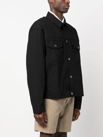 Shop Acne Studios Long-sleeve Shirt Jacket In Black