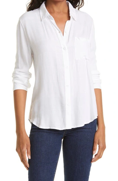 Shop Rails Hunter Button-up Shirt In Ivory Checkdnu