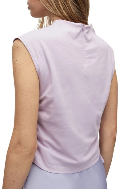 Shop Allsaints Beta Ruched Mock Neck Tank In Lavender